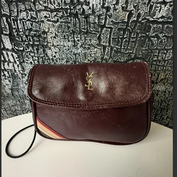 Yves Saint Laurent Vintage 1960 Safari Collection Deep Red Leather Crossbody Bag - Picture 13 of 16